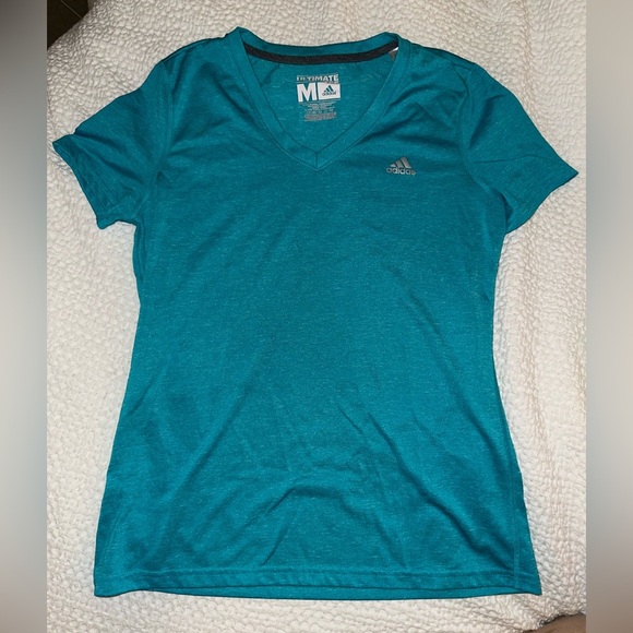ADIDAS TEAL ULTIMATE TEE VNECK WORKOUT TOP - BUNDLE TO SAVE - Picture 2 of 5